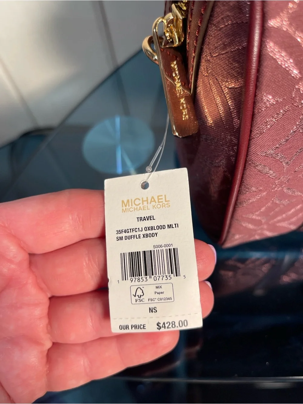 Michael Kors Oxblood Small Duffle Crossbody NWT